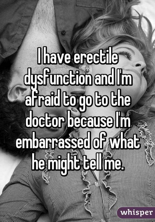 J'ai une dysfonction érectile et j'ai peur d'aller chez le médecin parce que je suis gêné de ce qu'il pourrait me dire