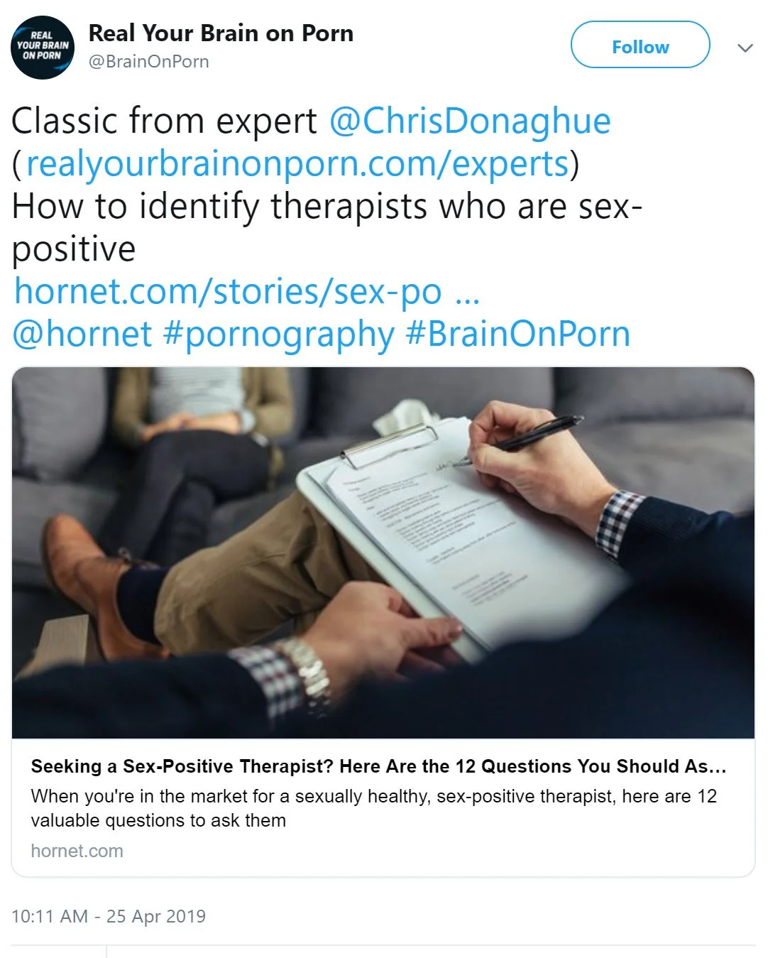 Xxx Ccn - RealYourBrainOnPorn (@BrainOnPorn) tweets: Daniel Burgess, Nicole Prause &  pro-porn allies collaborate on a biased website and social media accounts  to support the porn industry agenda (beginning in April, 2019) - Your Brain