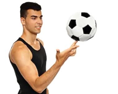 man balancing round ball on his finger