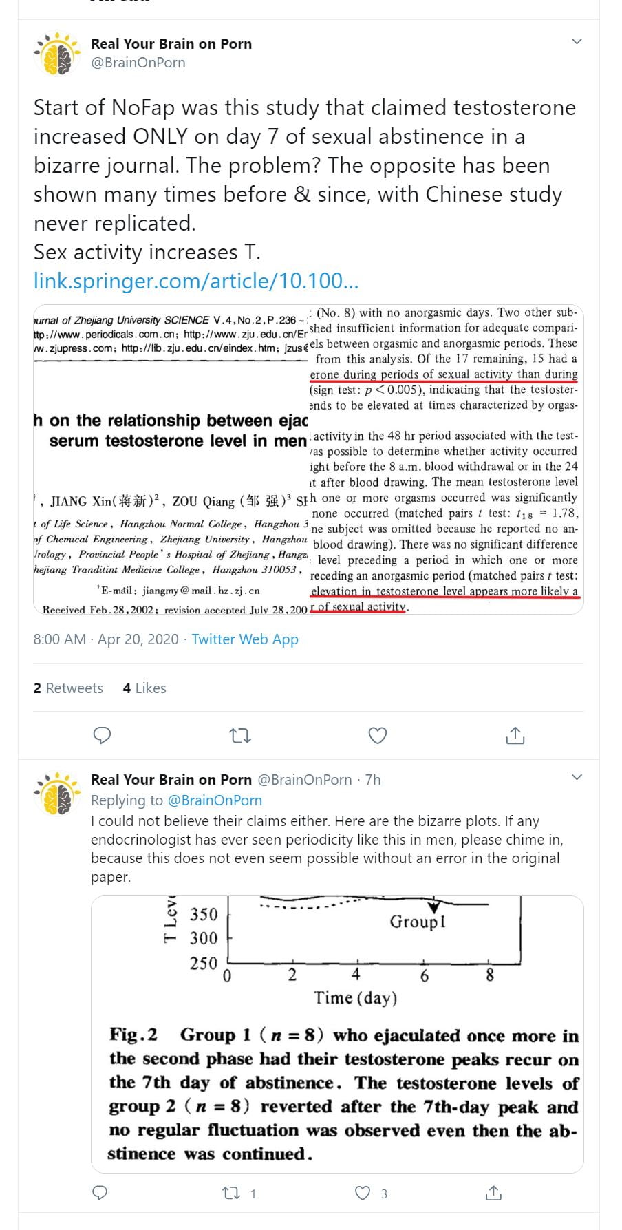 RealYourBrainOnPorn (@BrainOnPorn) tweets, side 2 Daniel Burgess, Nicole Prause og pro-porno allierte samarbeider om en Twitter-konto for å støtte pornobransjen og for å trakassere og ærekrenke alle som snakker om pornos negative bilde