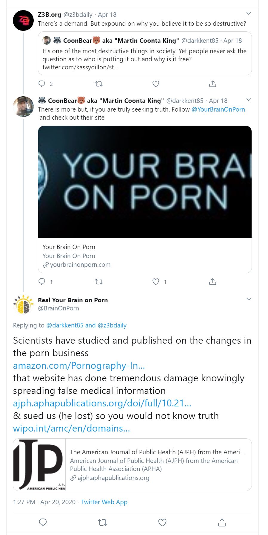 RealYourBrainOnPorn (@BrainOnPorn) tweets, side 2 Daniel Burgess, Nicole Prause og pro-porno allierte samarbeider om en Twitter-konto for å støtte pornobransjen og for å trakassere og ærekrenke alle som snakker om pornos negative bilde bilde