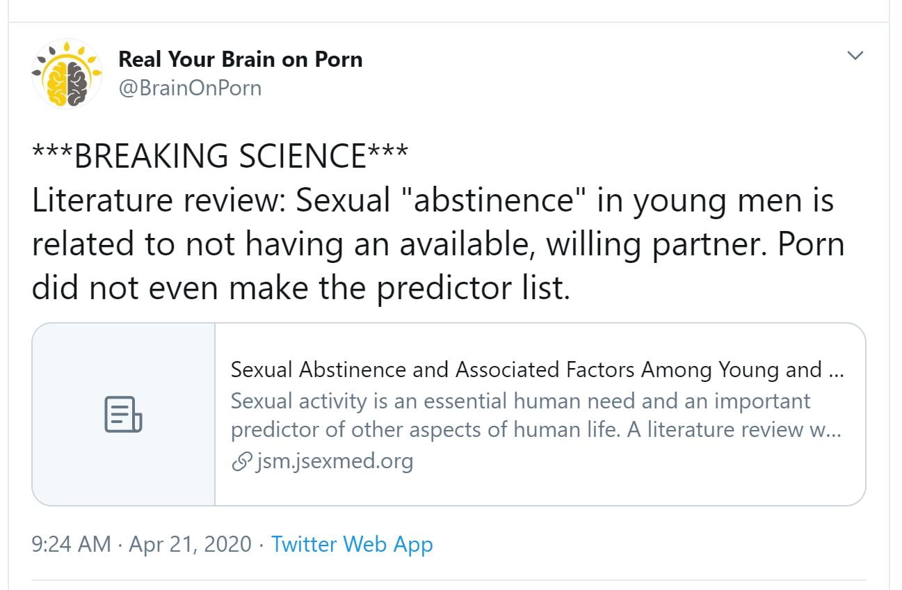 RealYourBrainOnPorn (@BrainOnPorn) tweets, side 2 Daniel Burgess, Nicole Prause og pro-porno allierte samarbeider om en Twitter-konto for å støtte pornobransjen og for å trakassere og ærekrenke alle som snakker om pornos negative bilde