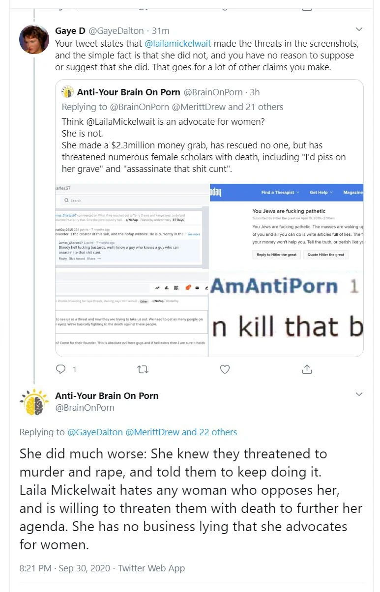 RealYourBrainOnPorn (@BrainOnPorn) tweets DIRECTLY supporting the porn industry, especially Pornhub image